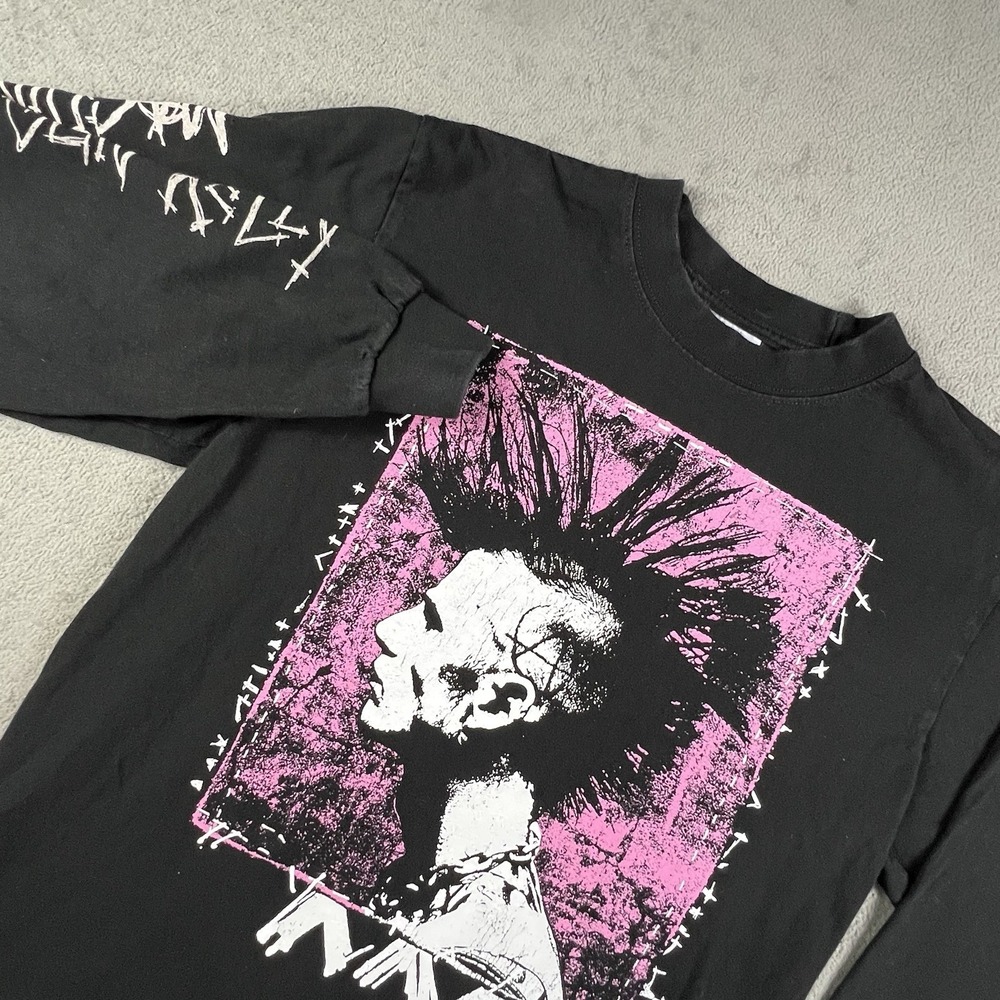 Shaka Wear Shirt Adult Medium Black Long Sleeve Machine Gun Kelly Punk Graphic